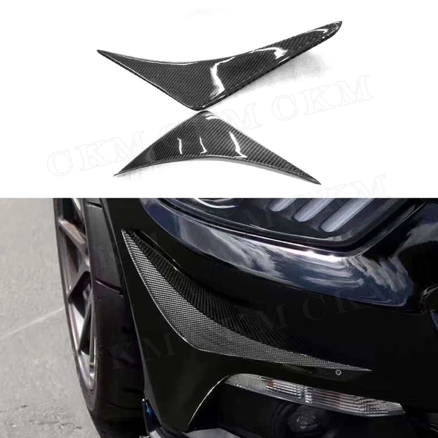 Carbon Fiber Front Per Splitters Side Shark Fins Canards For Ford Carbon Fiber Front Per Splitters Side Shark Fins Canards For Ford Mustang Gt V8 V6 Gt350 2017 2016 2018 2019 Car Styling