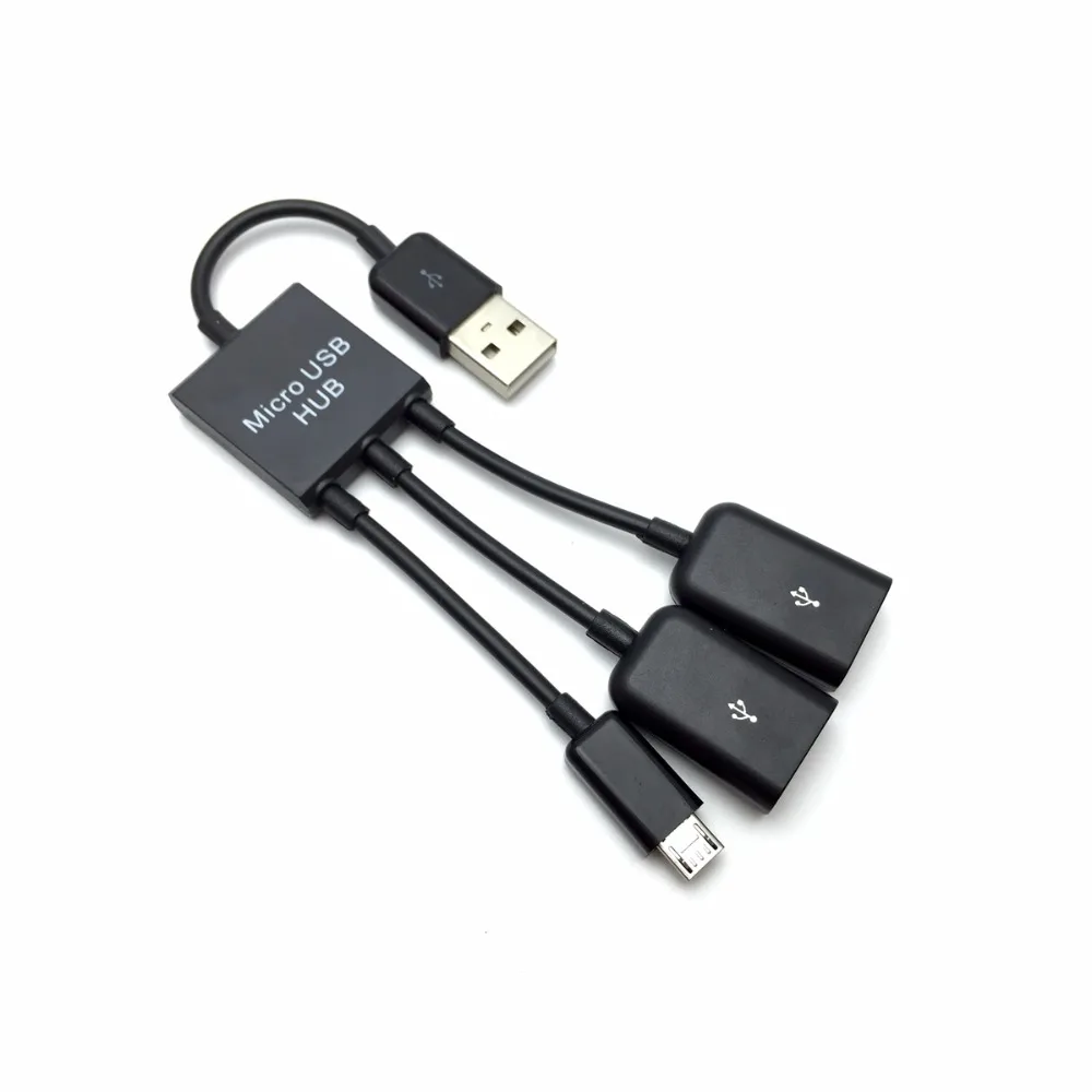 Концентратор с 2 портами USB 0 и кабелем Micro для зарядки Samsung Galaxy S3 S4 S5 HTC LG смартфонов