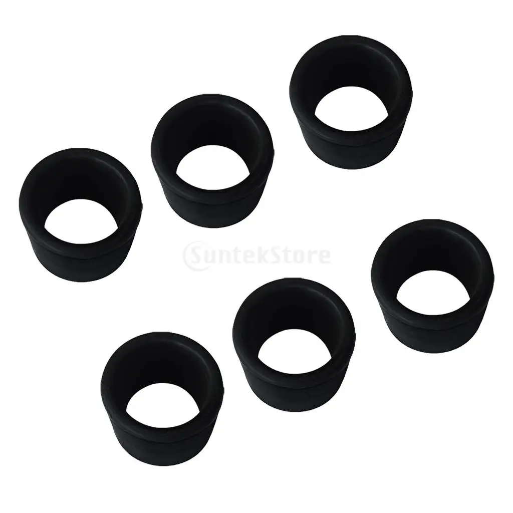 6 Pieces Black Rubber 2" 50.8mm Rod Holder Insert Protectors for Marine