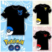 Hot 2016 POKEMON GO Shirt Team INSTINCT Mystic Valor Funny t shirt Mens T-shirts Cotton Tee Tops Casual Brand Clothing 8109