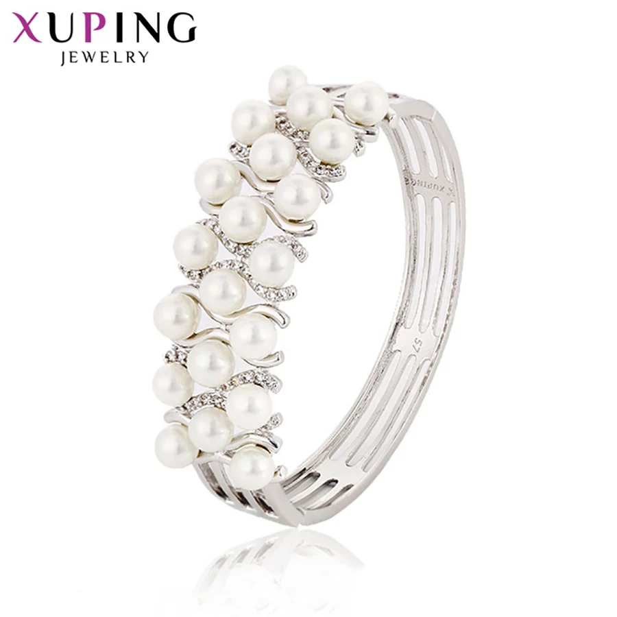 

11.11 Xuping Luxury Bangles Temperament Ladies Imitation Pearl Exquisite Jewelry High Quality Boxing Day Gift S165.5-51051