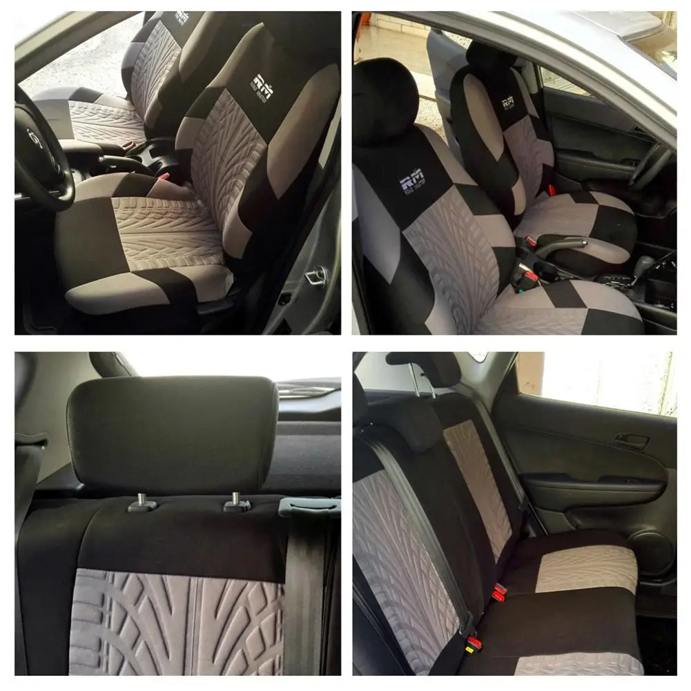 2X Universal Delantero Cojines de cubiertas de asiento de Coche Protector Negro HD Lavable