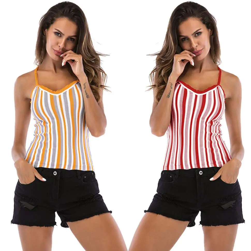 Women Short Vest Tops Crop Top Summer Fashion Women's V neck Blouse