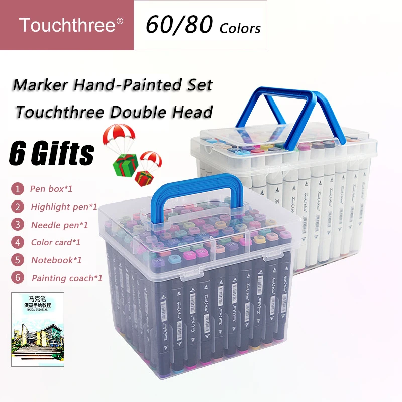 Touchthree 60/80 Color Copic Sketch Marker Set Art Marker Alcohol Based Dual Head Brush Pen For Drawing Manga Art Supplies Touchthree 60/80 Color Copic Sketch Marker Set Art Marker Alcohol Based Dual Head Brush Pen For Drawing Manga Art Supplies
