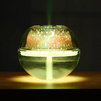 

500ml Crystal Night Light Projection Humidifier, Adjustable Mist Mode, Auto Shut-Off for Spa Yoga Office Bedroom