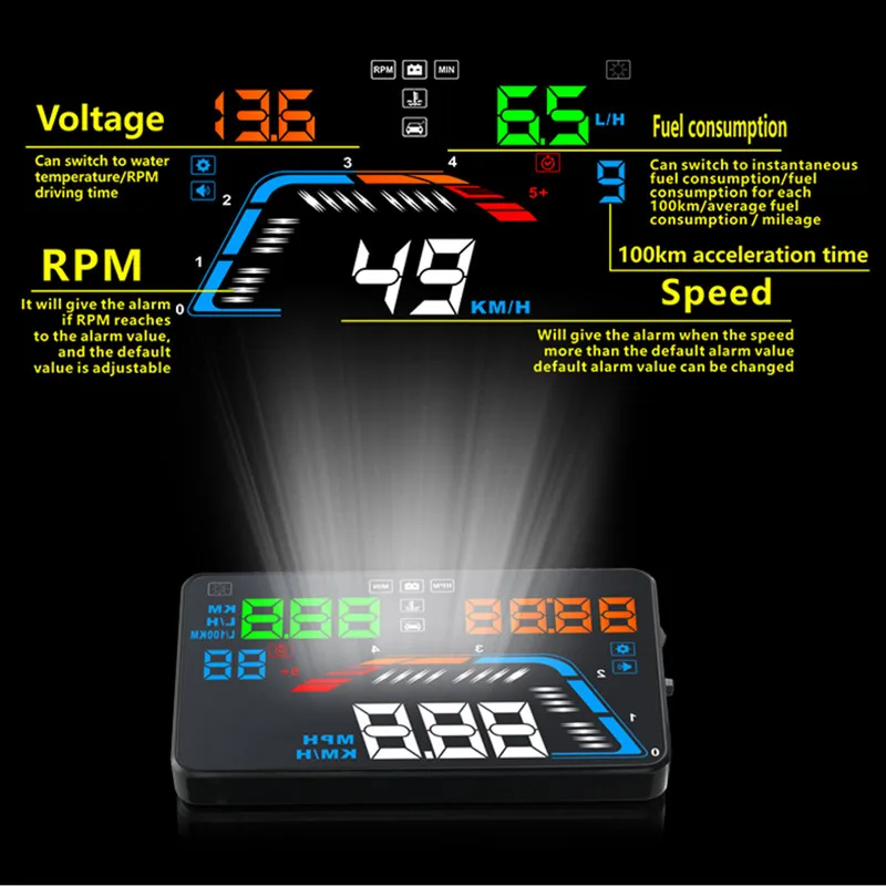 GEYIREN A100S With Lens Hood Q700 Car HUD head up display OBD II EUOBD Windscreen Projector Auto Electronics Better Than C60 C80 GEYIREN A100S With Lens Hood Q700 Car HUD head up display OBD II EUOBD Windscreen Projector Auto Electronics Better Than C60 C80