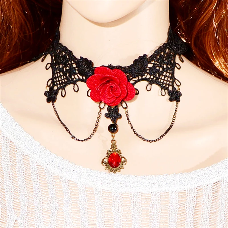 collier ras de cou rouge et blanc collier ras de cou rouge et blanc