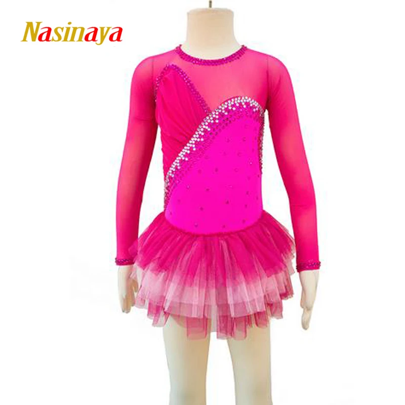 

Nasinaya Figure Skating Dress Customized Competition Ice Skating Skirt for Girl Women Kids Patinaje Gymnastics Performance 56