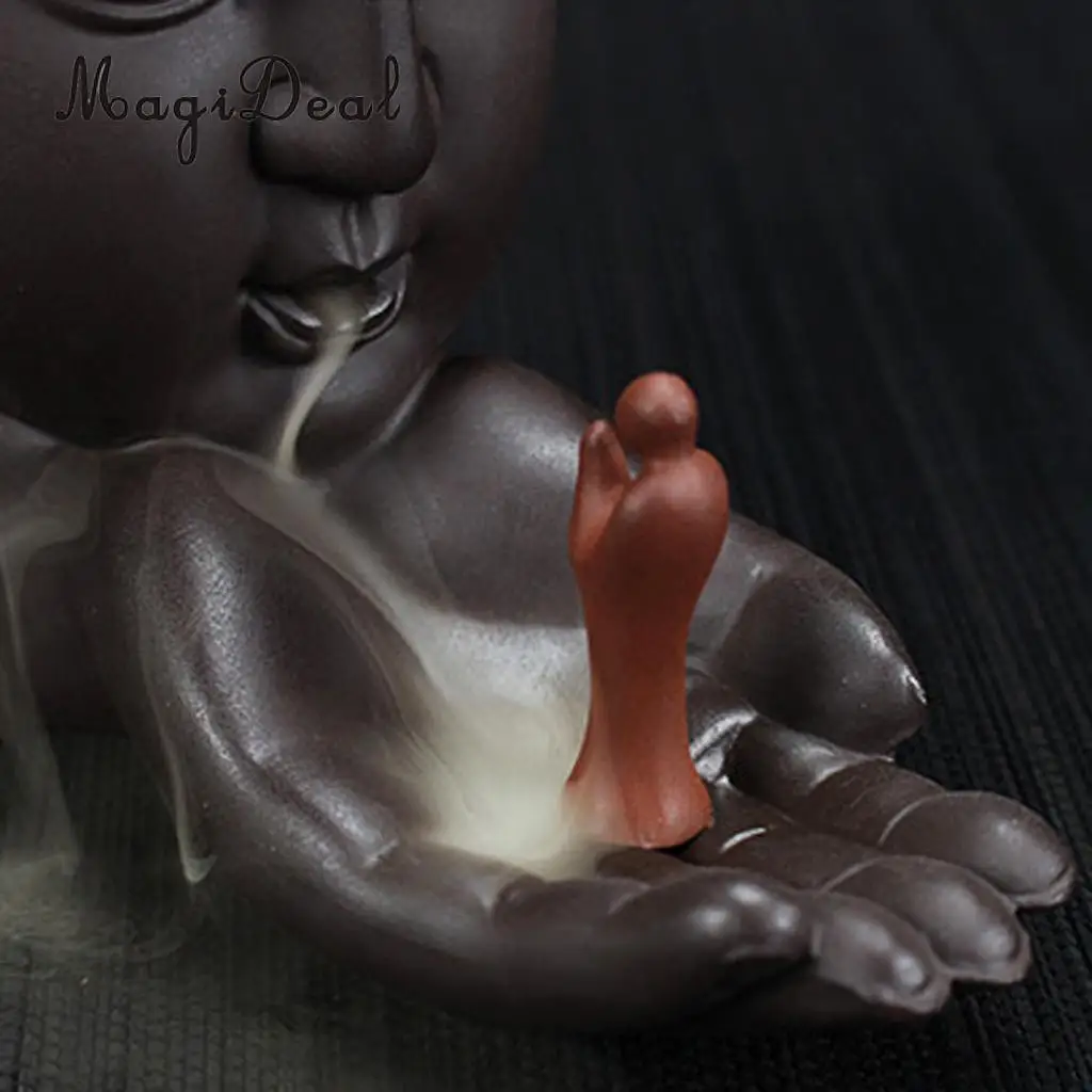 Buddhism Incense Burner Ceramic Stick Cones Holder Smoke Backflow Burner, Censer, Fragrance Smoker
