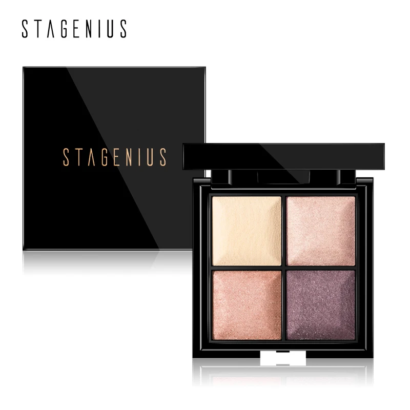

STAGENIUS Newest 4Colors Eyeshadow Palette Natural Shimmer Eye Shadow High Pigment Eye Make Up Cosmetics