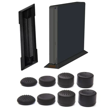 

PS4 Slim Vertical Stand Mount Cradle Non-Slip Secure Base Holder for Sony PlayStation 4 Slim PS4 Slim + Silicone Caps Covers