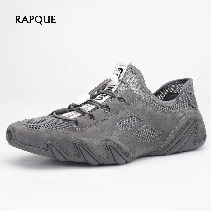 

Summer Casual shoes men genuine leather fashion breathable trainers shoes male octopus sole moccasin flats comfortable black
