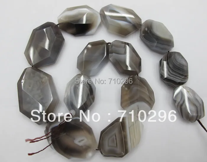 

Charming beads 2 strings/lot Botswana agate20-35mm facet nugget gem stone loose bead