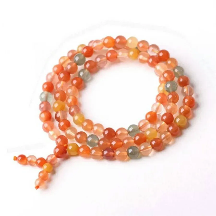 

6mm 100% Brazil Natural Colorful Rutilated Quartz Bracelet For Women Female Stretch Crystal 108 Prayer Round Bead Bracelet AAAAA