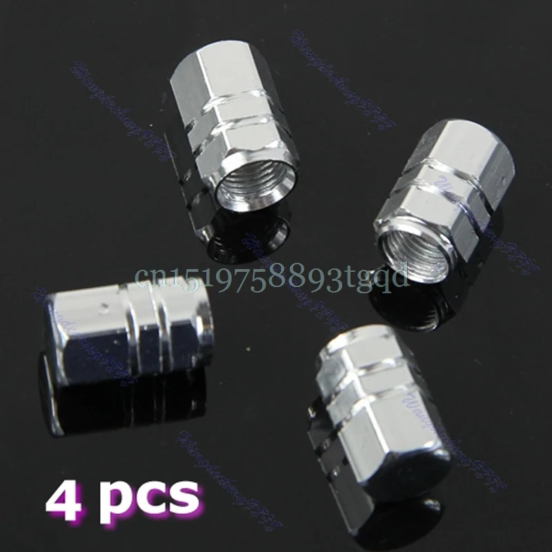 

Hexagonal Valve Cap Ventil For Car Truck Auto 4pcs/set Silver