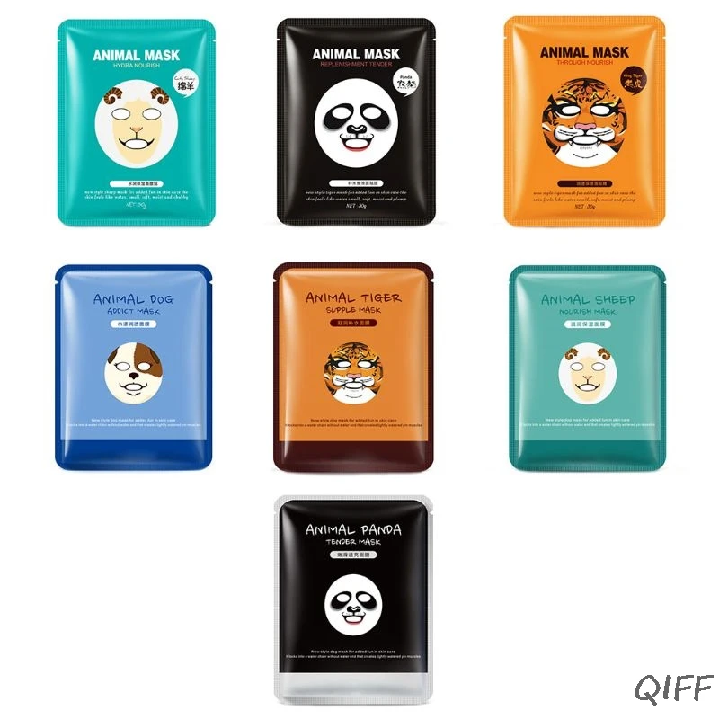 

Korean Style Cute Animal Sheep Dog Panda Tiger Facial Mask Deep Moisturizing Sheet Nourishing Oil-Control Brighten Skin Care
