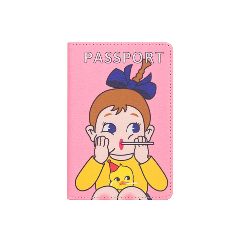 Многофункциональная папка для паспорта, милая мягкая кожаная Обложка для документов для девочек, Женская мультяшная Обложка, кошелек, сумки для паспорта - Цвет: 6