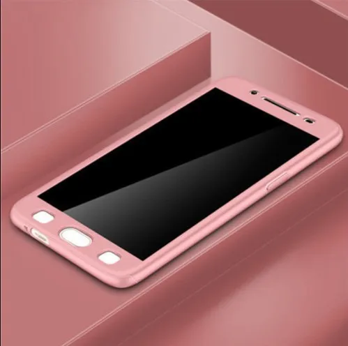 Rose Gold 360 Полное покрытие Гибридный чехол и закаленное Стекло для samsung J6 J7 J5 J3 Pro чехол для телефона для Galaxy J7 J5 J3 J2 DYee - Цвет: Rose Gold