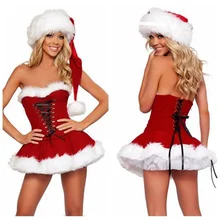 Рождественское женское мини-платье со шляпой, вечерние костюмы Mrs Miss Santa, нарядная зимняя одежда для костюмированной вечеринки