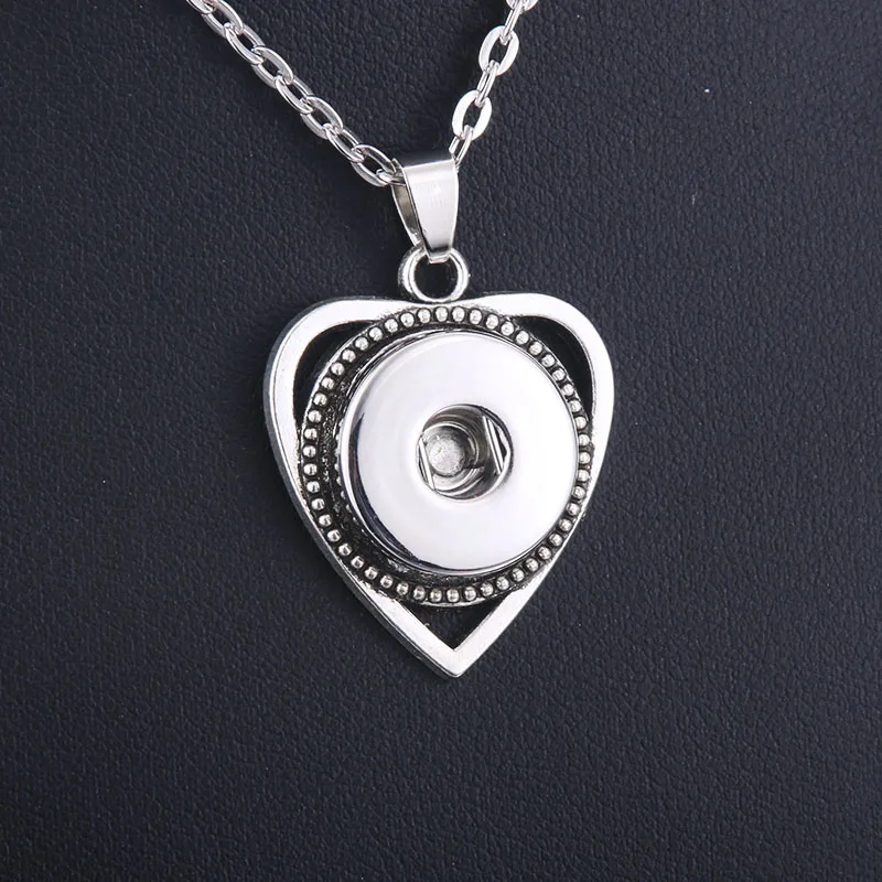 Buy New Snap Necklace Silver Heart shaped Snaps