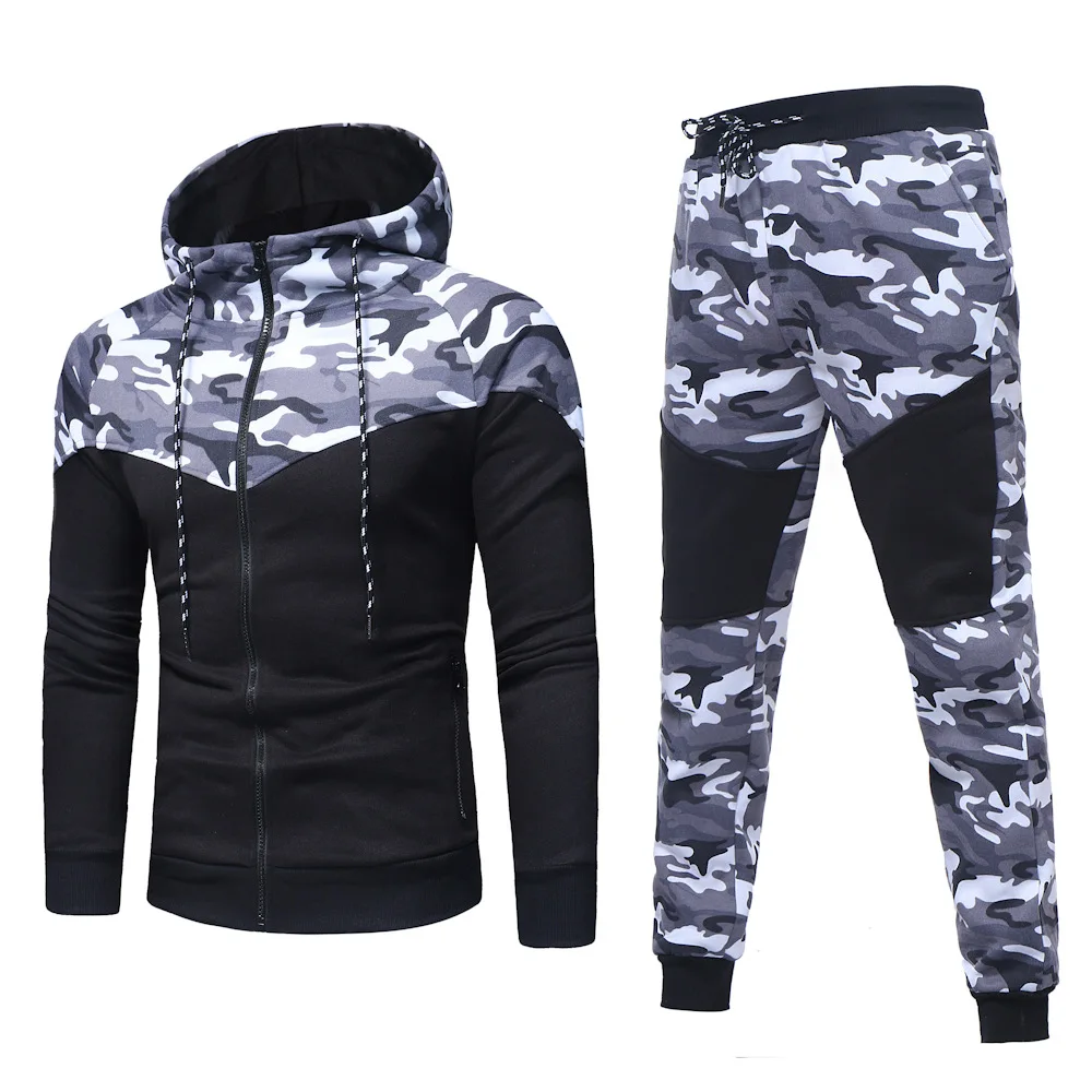 

Men Tracksuit Sportswear Men Camouflage hoodies Sweatshirt Sweatpants High Street Men Tracksuits Autumn pants joggers