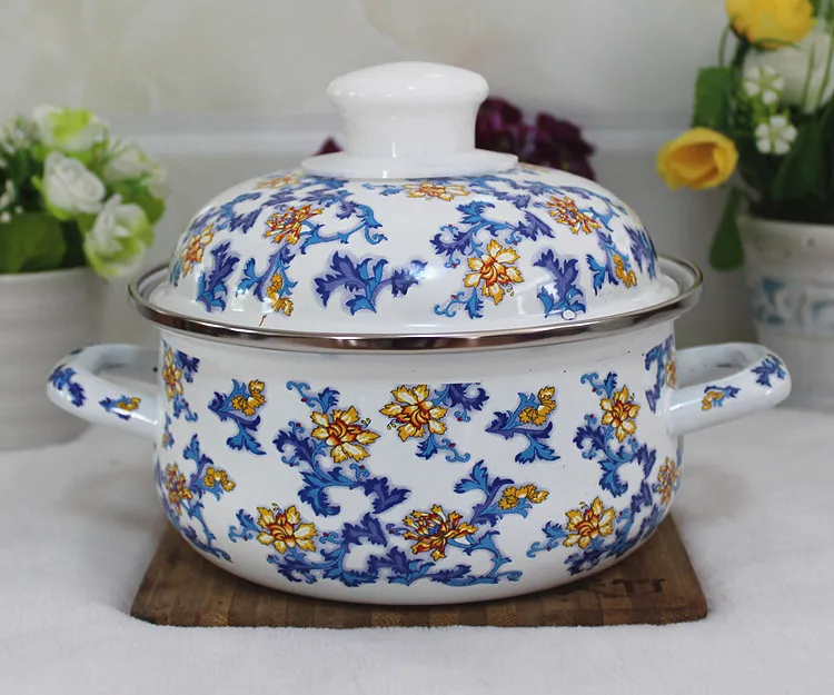Japanese porcelain enameled small flower flat milk pot cooker general
