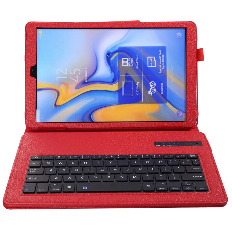 Чехол с клавиатурой Lychee для samsung Galaxy Tab A 10,5, модель Sm-T590/T595/T597, тонкий легкий Чехол-подставка со съемной крышкой - Цвет: Red