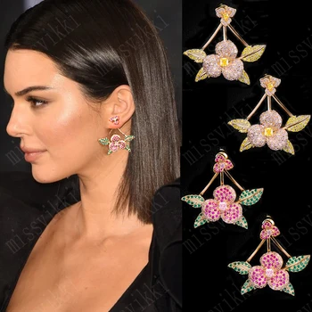 

missvikki Charm Flower Stud Earrings boucle d'oreille femme 2019 for Women Bridal Wedding Gift Popular Jewelry