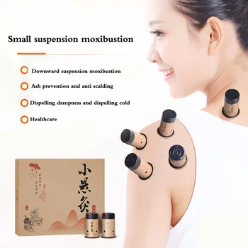 

30pcs/Set Self-stick Mini Moxa Tube Acupuncture Massage Stick-on Moxibustion Roll Sticks Mugwort Artemisia Burner Box Device