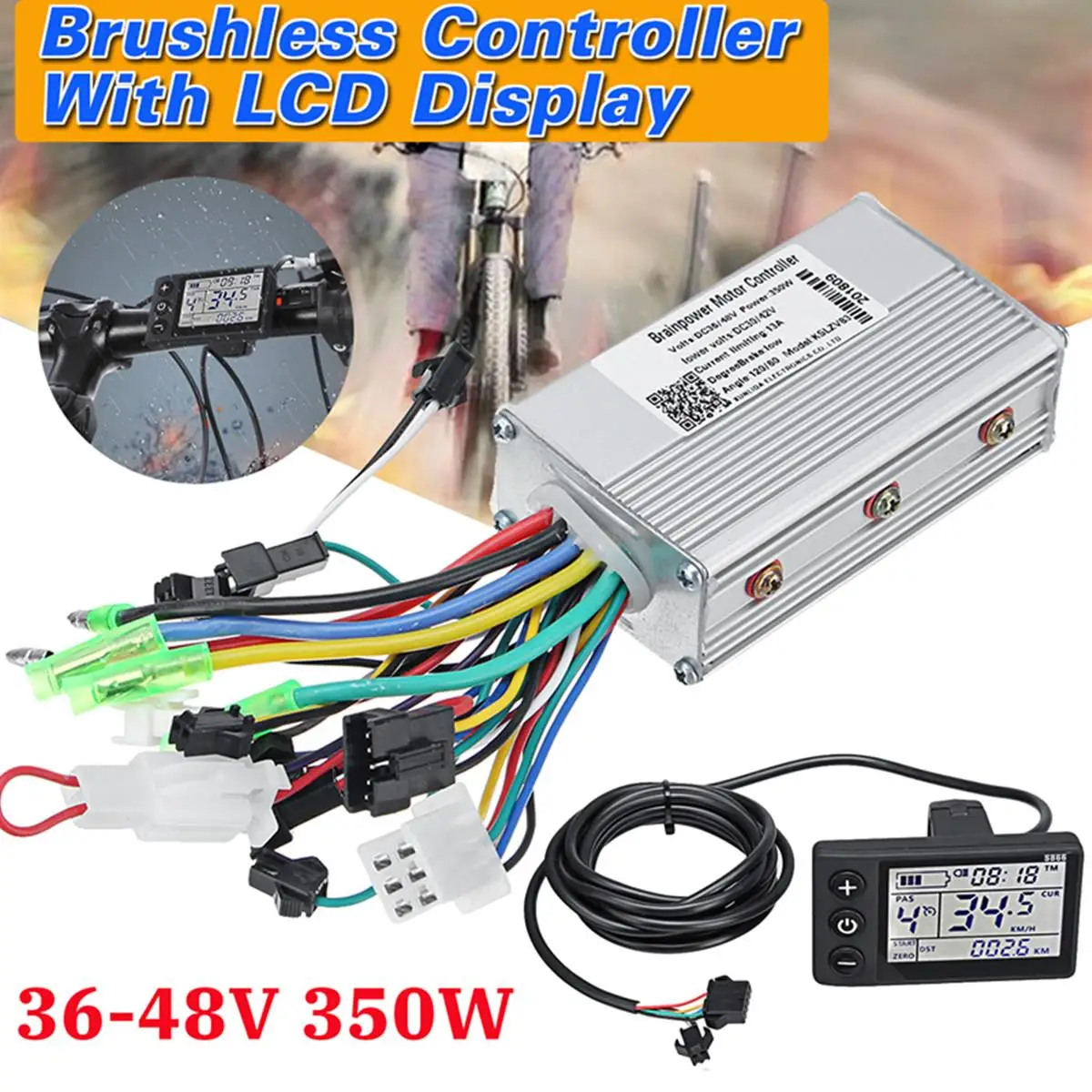 

Brushless Motor Controller unit 24V-48V 350W for Scooter E-Bike Motor Brushless Motor Controller with LCD