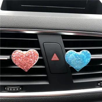 

1Piece Fashion Heart Shape Car Air Freshener Clip Diffuser Decoration Styling Exdues Lavender Perfume Improve Car Interior Scent