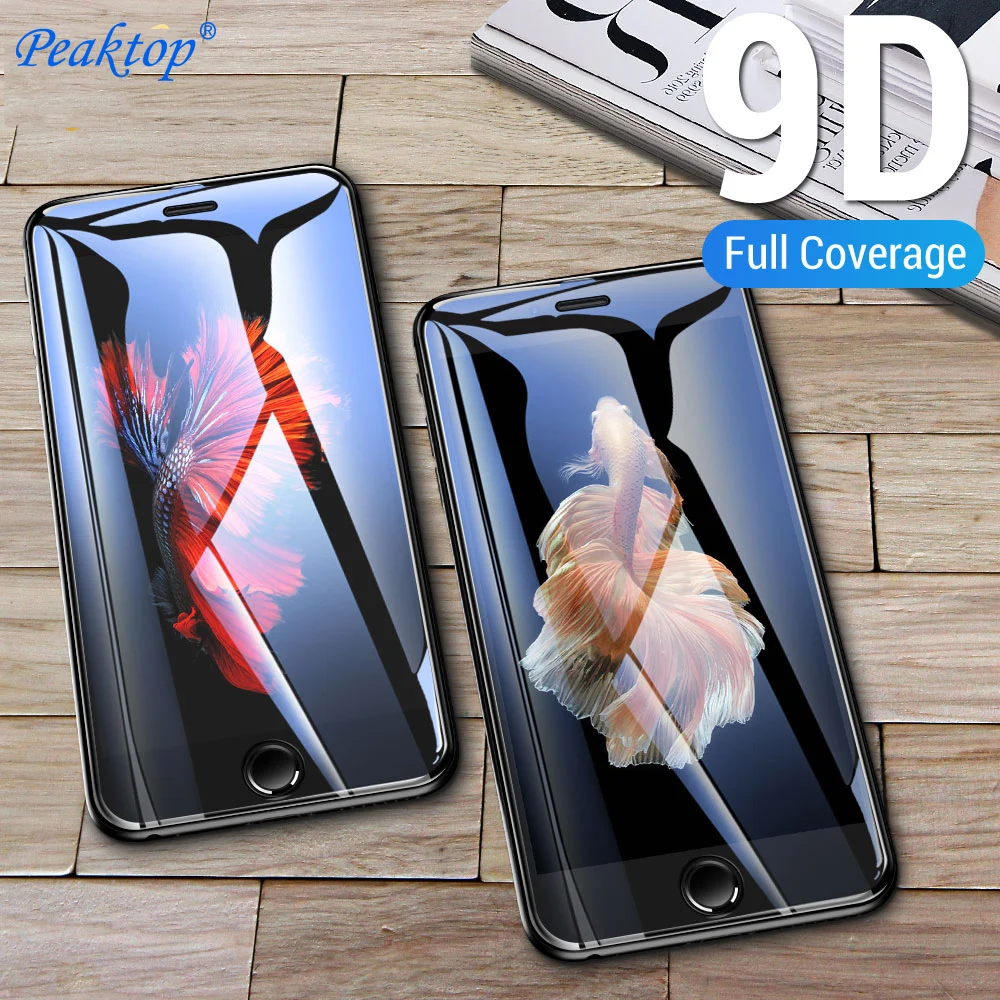 2pcs 9D Protective Glass For iPhone X 6 7 8 Se 5S Screen Protector XS Max XR 6S Plus Tempered Cover | Мобильные телефоны и