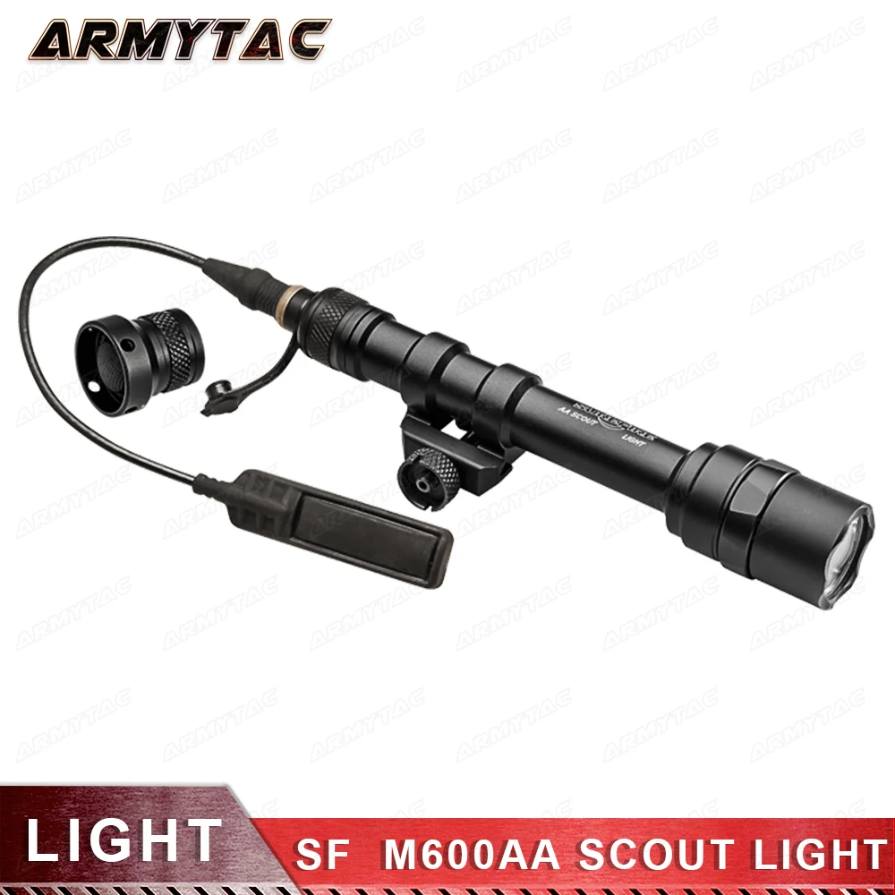 

ArmyTac SF M600AA SCOUT LIGHT Rail-Mountable LED WeaponLight 250 Lumens Flashlight Weapon Light for Hunting