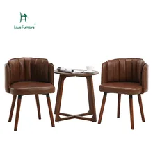 Louis Fashion Cafe Chairs Nordic Dining Modern Minimalist Family Solid Coffee Shop