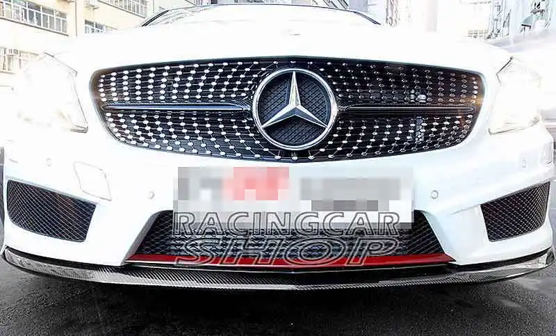 OE-Style Real Carbon Fiber Front Spoiler Lip Spoiler For MERCEDES BENZ W176 A CLASS A250 AMG SPORT BUMPER