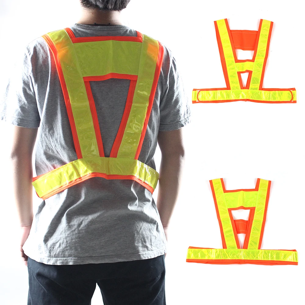1 шт. оранжевый и желтый Безопасность светоотражающий жилет одежда для велосипеда и уличных видов спорта движение мотоцикл ночной гонщик