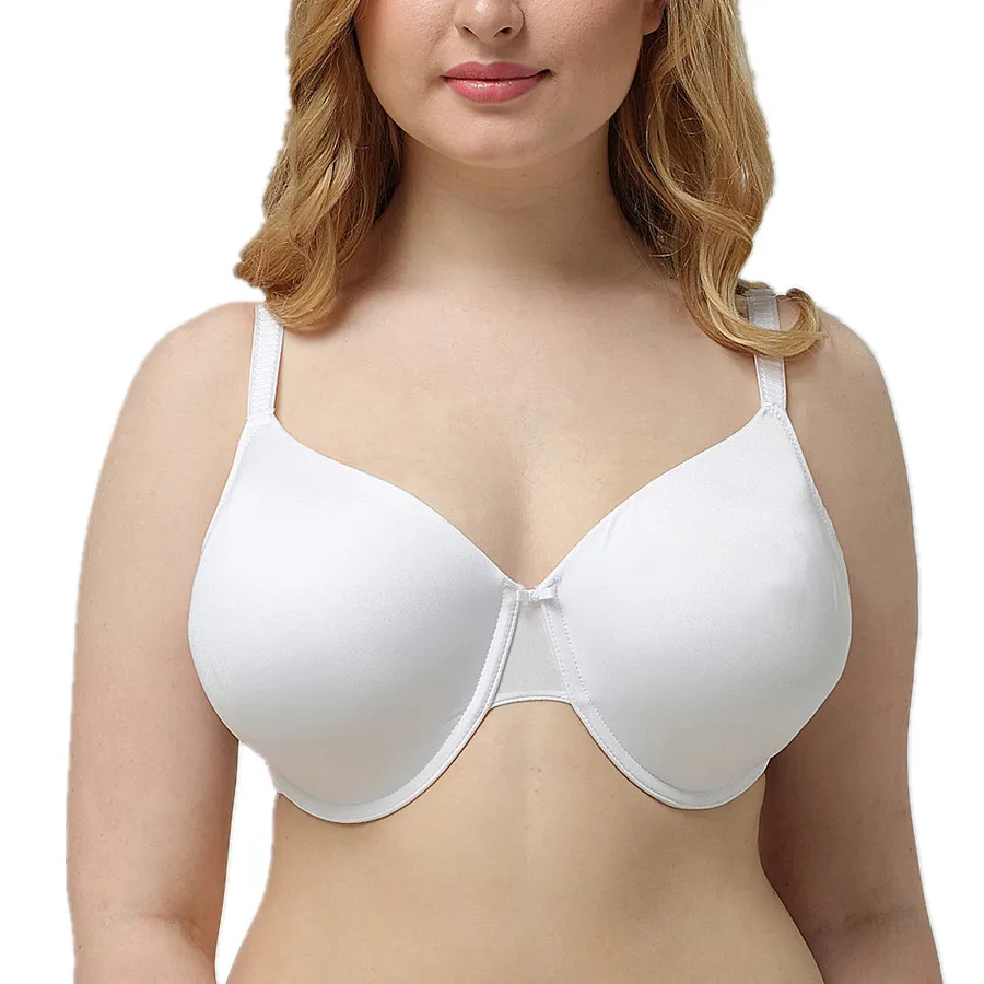 

Women Comfortable T-Shirt Bra Underwired Padded thin Sexy Full Coverage Big Cup Bras Big Size E/F/G/H/I cup H383