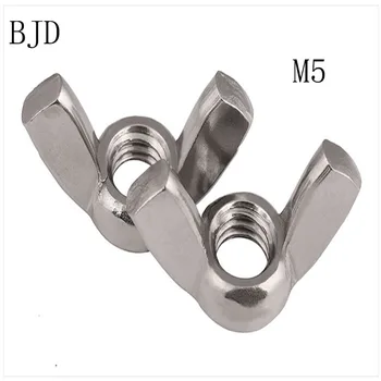 

20pcs/lot 304 DIN315 M5 5mm nut stainless steel horn nut butterfly nuts airfoil M5 nut Free shipping