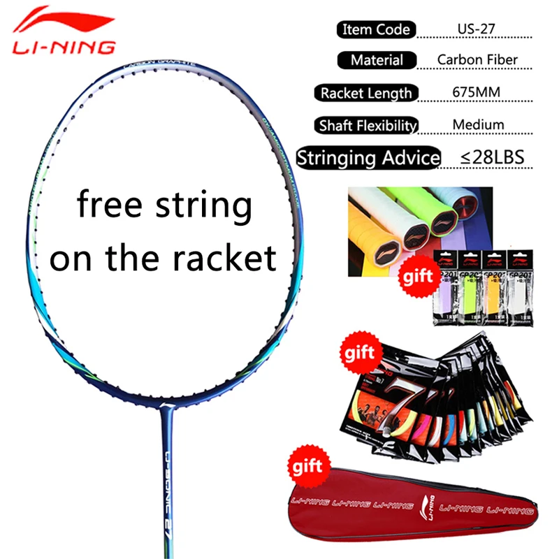 

Li-Ning 85g Original Professional A800 High Quality Carbon Fabric Badminton Rackets LiNing Single Sports Racket string EAMJ17