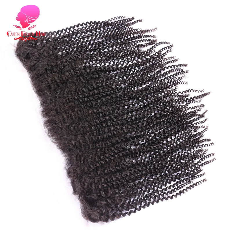 QUEEN BEAUTY волосы бразильские Remy Волосы Кружева Фронтальная закрытие афро кудрявые