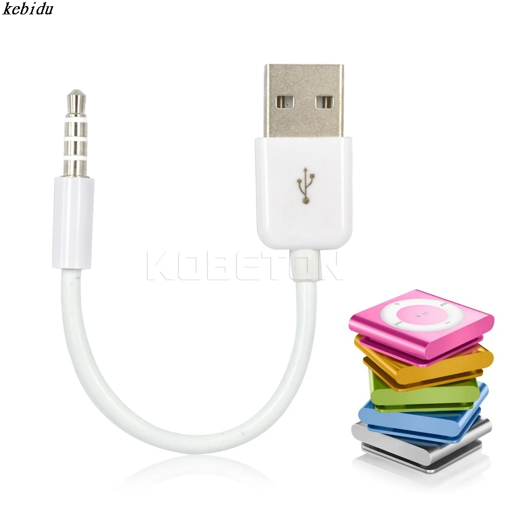 

kebidu Charger Data Cable USB 3.5mm Jack Sync Audio Cable USB 2.0 Male to Male for iPod 3rd 4th Gen