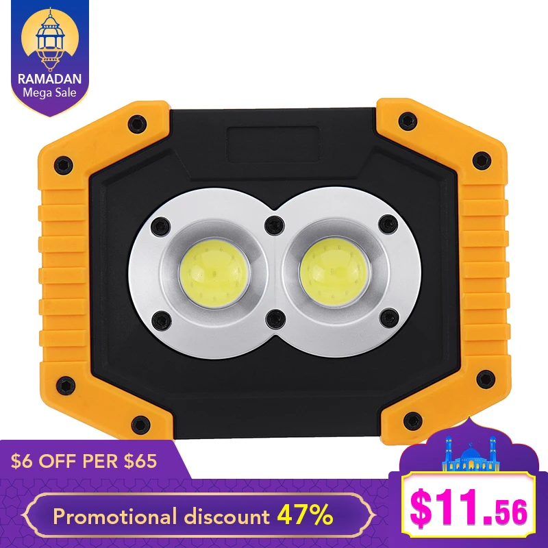 

CLAITE 30W USB LED Portable Spotlight COB Outdoor 3 Modes Work Light Camping Emergency Lantern Flashlight Spotlight Searchlight