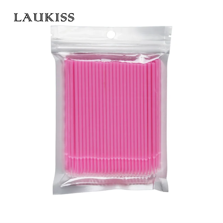 Pink 500 шт./лот, Микро Кисти, макияж для ресниц, одноразовые, для наращивания ресниц, клей, чистящие кисти, бесплатный аппликатор, палочки, инструменты для макияжа - Цвет: Pink