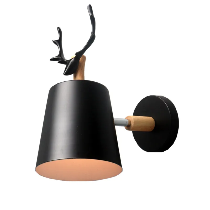 Kaufen Kreative shofar stil massivholz cartoon wand licht Retro Eisen industrielle Wind E27 wand lampe für nacht arm gang Restaurant