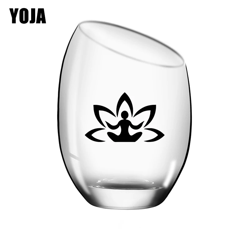 

YOJA 6.5X4CM 6pcs Lotus Pose Flower Creative Wine Glass Sticker Cups Decor Home Room Wall Decals G1-0192