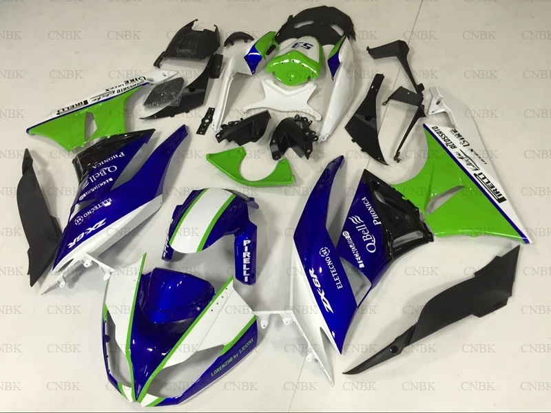 

for 636 Zx-6r 2009 - 2012 Body Kits for Kawasaki Zx6r 2009 Blue White Green Body Kits Ninja Zx-6r 2009 Full Body Kits Unpainted