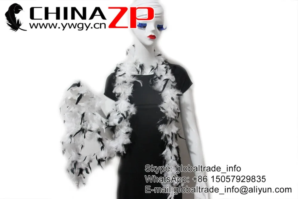 23 white and blck tip wholesale 40g turkey feather boas (3)
