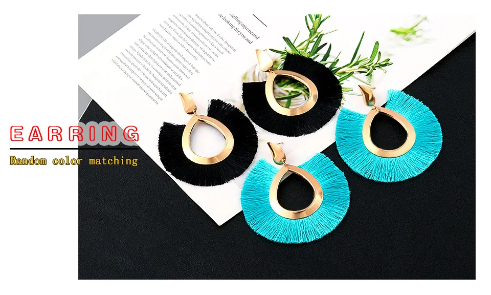 BFH Bohemian Big Drop Earrings for Women Lady Female Fringe Handmade Brincos Large Fashion Woman Tassel Earring Jewelry