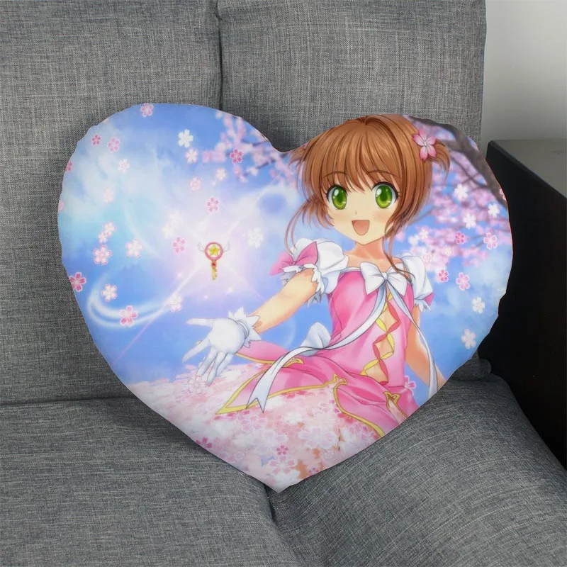 Custom Cardcaptor Sakura Heart Shape Pillow Cover Custom Zipper