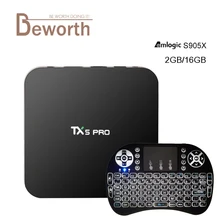 TX5 Pro S905X Amlogic del Androide 6.0 TV Box 2G/16G KODI 16.1 2.4/5.8G Wifi H.265 BT4.0 4 K Reproductor Multimedia IPTV Inteligente Europa PK X96 TX3